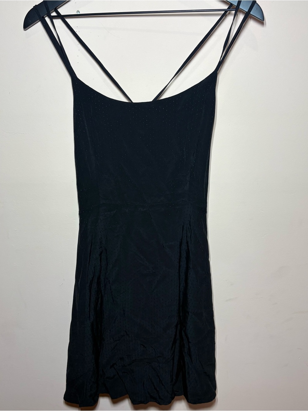 Miss Me NWT Black Strappy Open Back Mini Dress Swiss Dot Size L